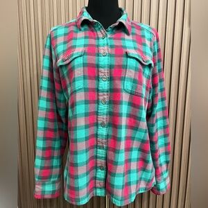 Patagonia Organic Cotton Plaid Shirt Buttons down pocket Size 10
